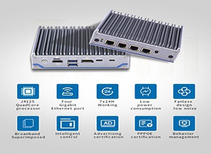 4 Lan J4125 Quad Core örgjörvi Firewall Mini PC